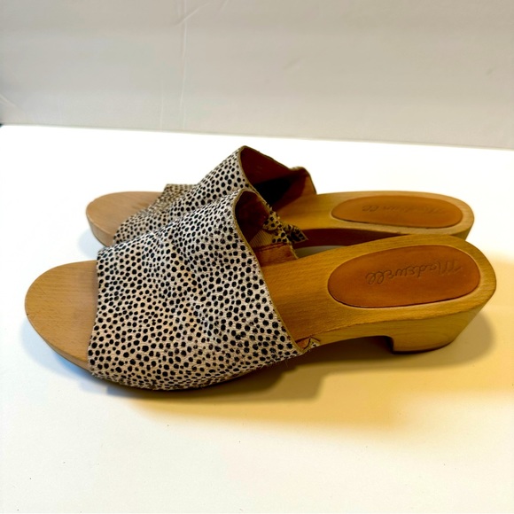 Madewell Evelyn Slide Open Toe Animal Print Clog Mules Sandals Size 9 - Picture 2 of 6